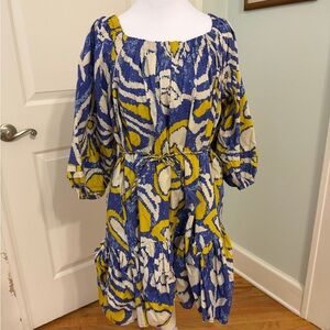 Cleobella Blue and Yellow Mini Dress